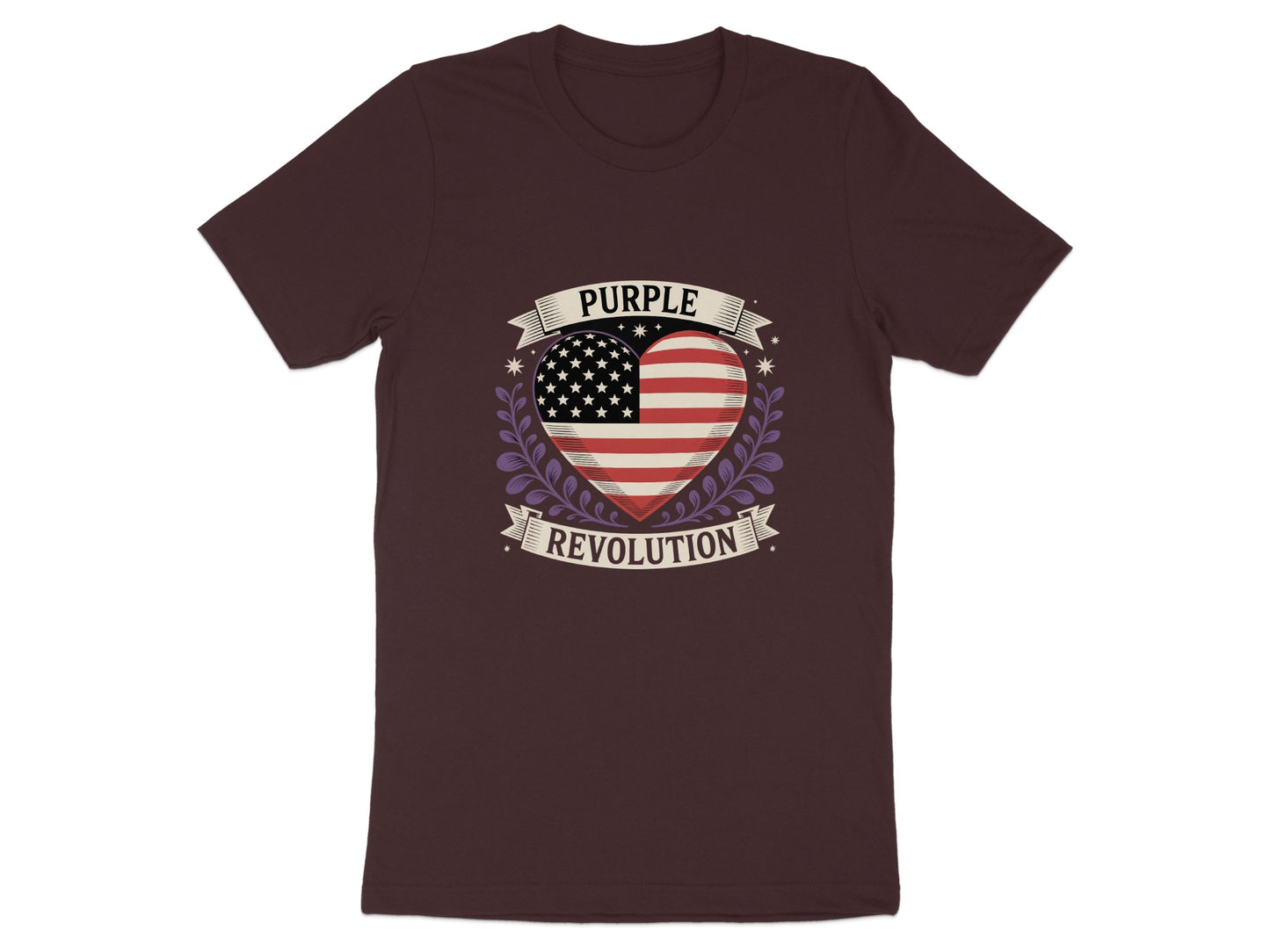 Purple Revolution Heart Patriotic Graphic T-Shirt product