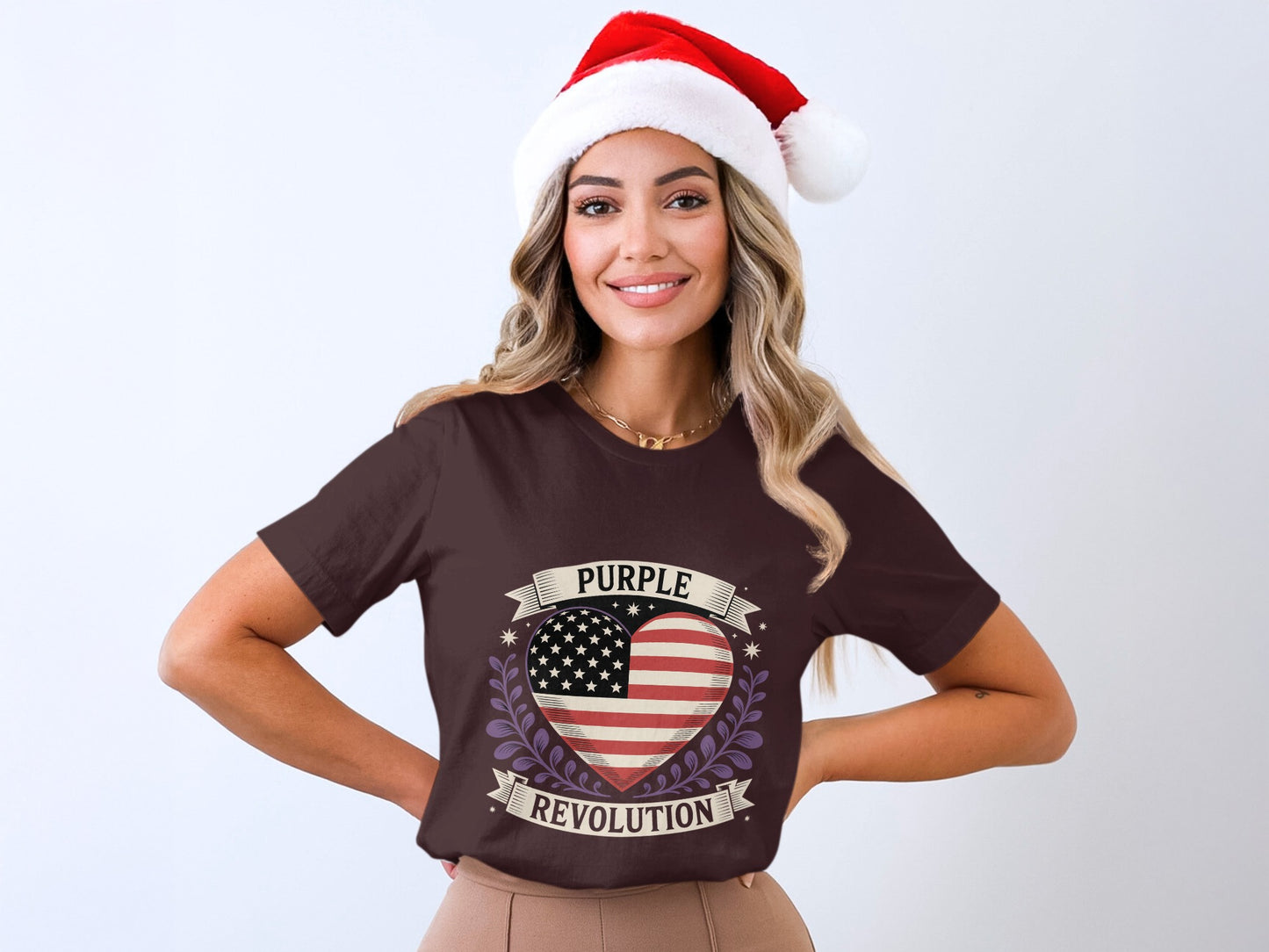 Purple Revolution Heart American Flag Shirt product type