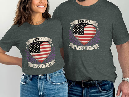Purple Revolution American Heart Graphic T-shirt product type