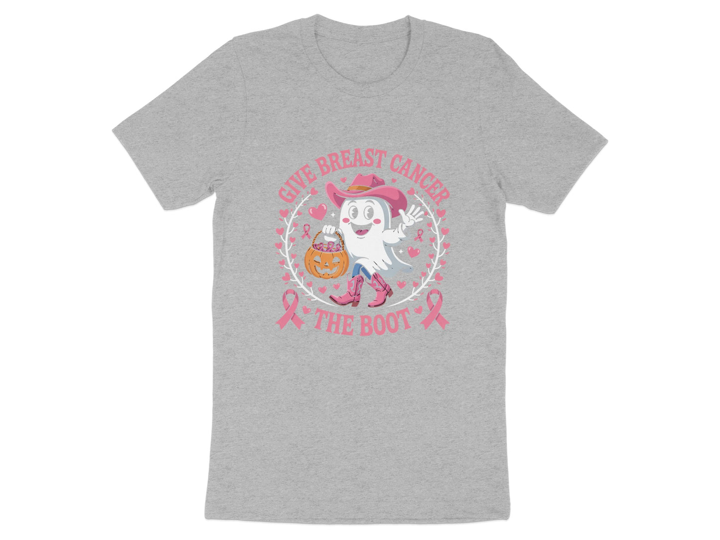 Give Breast Cancer The Boot Halloween T-Shirt product