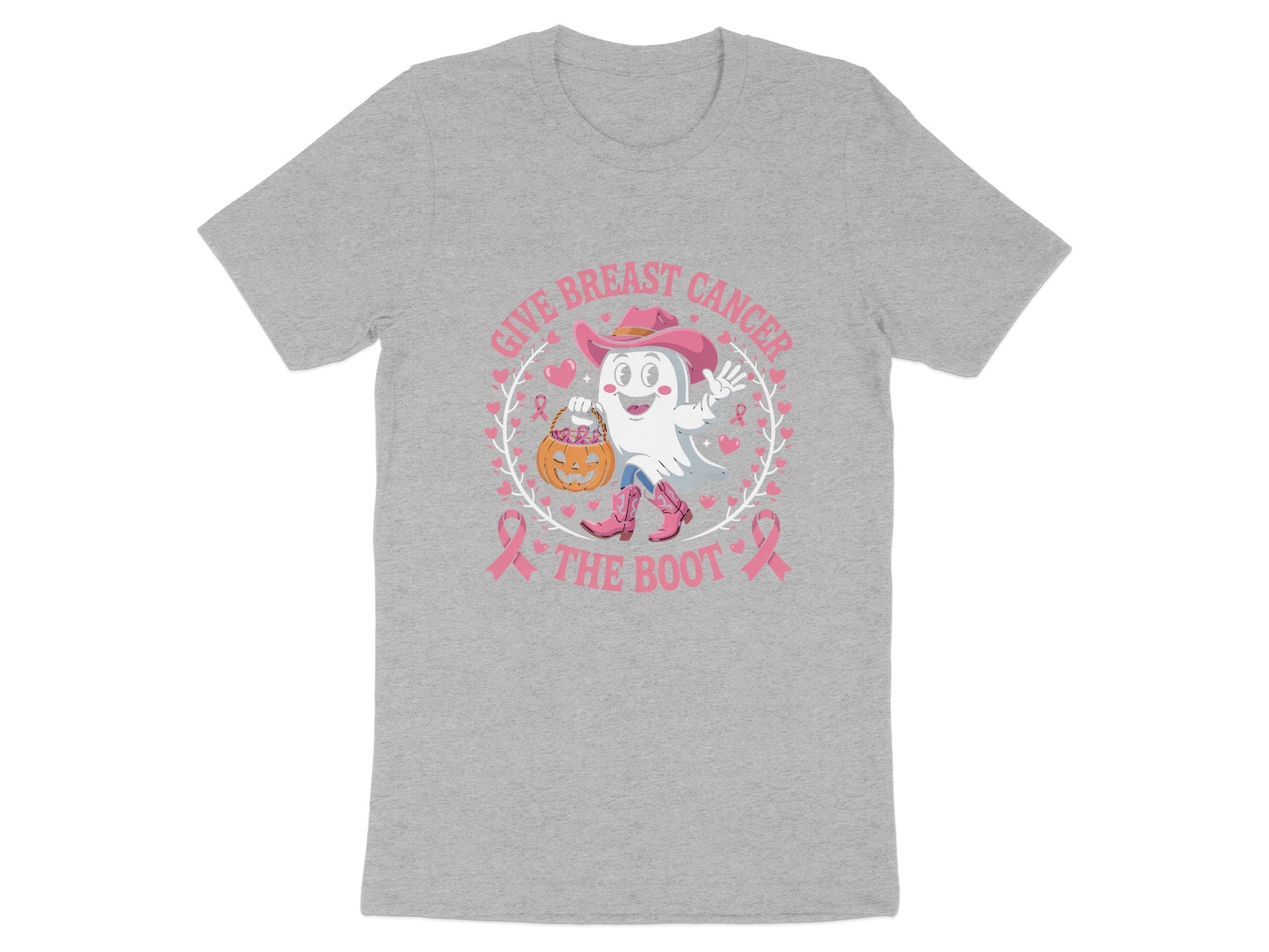 Give Breast Cancer The Boot Halloween T-Shirt product
