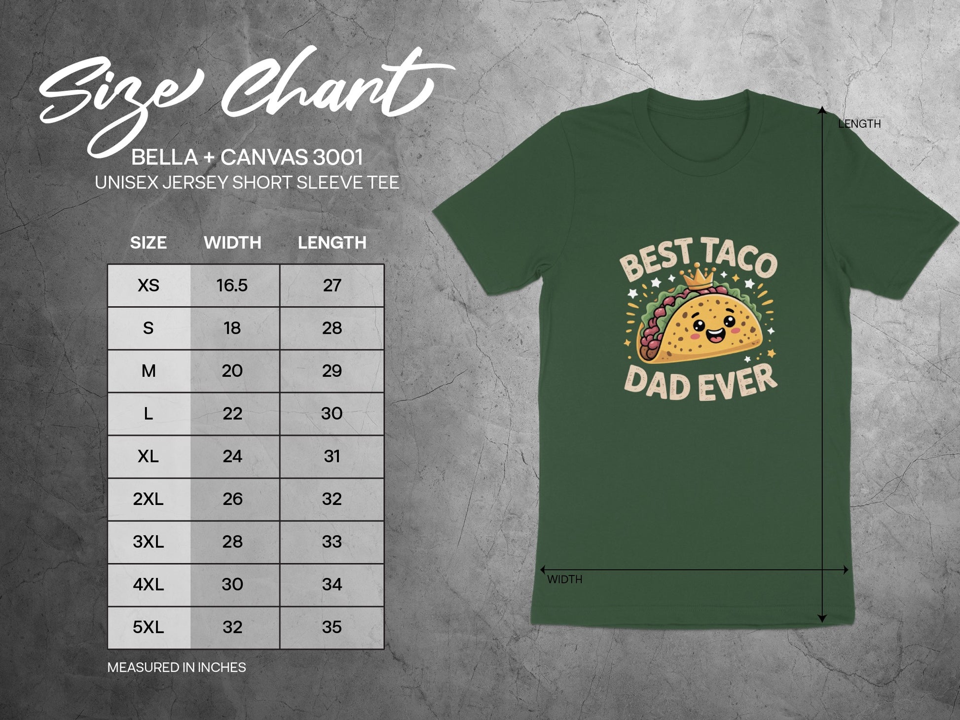 Best Taco Dad Ever Graphic Unisex Jersey Short Sleeve Tee product type