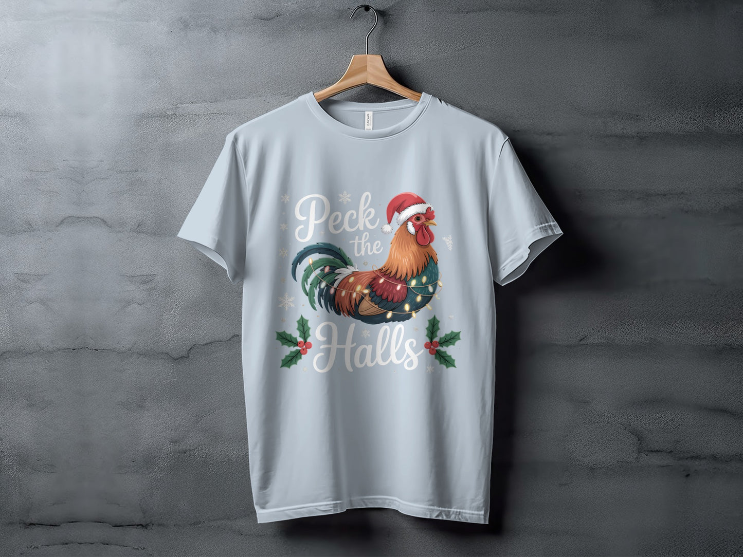 Peck the Halls Festive Rooster T-Shirt product type