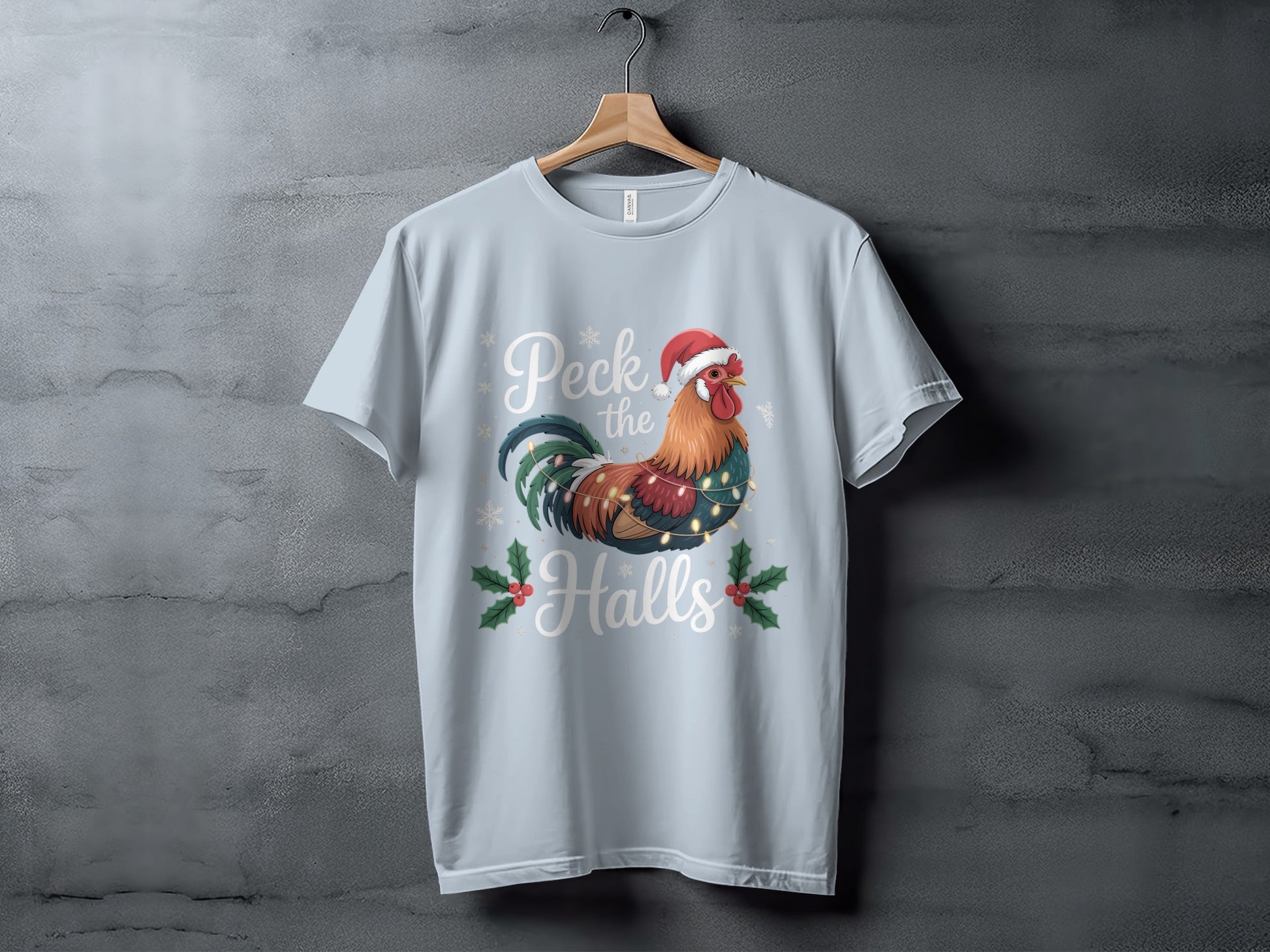 Peck the Halls Festive Rooster T-Shirt product type