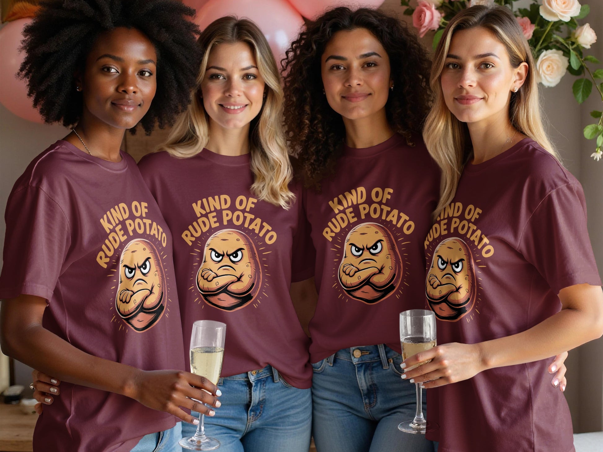 Kind Of Rude Potato Graphic Tee Shirt product