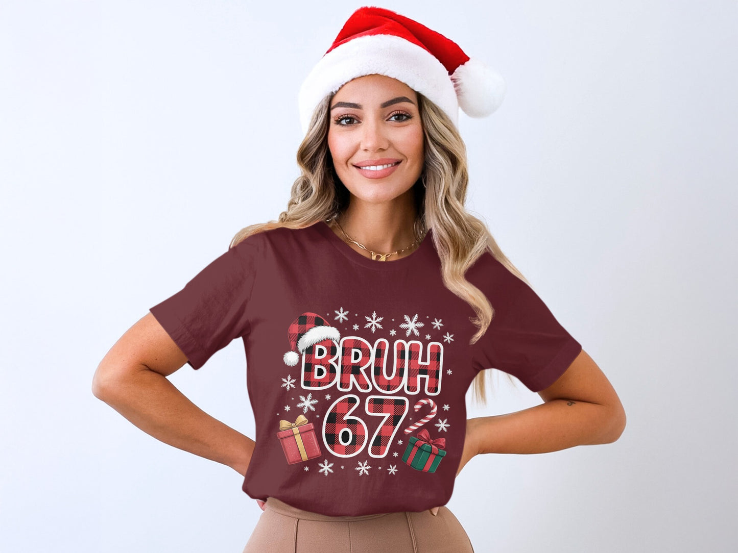 Festive BRUH 67 Christmas Graphic T-Shirt product type