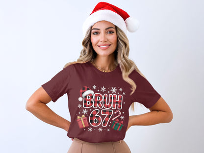 Festive BRUH 67 Christmas Graphic T-Shirt product type