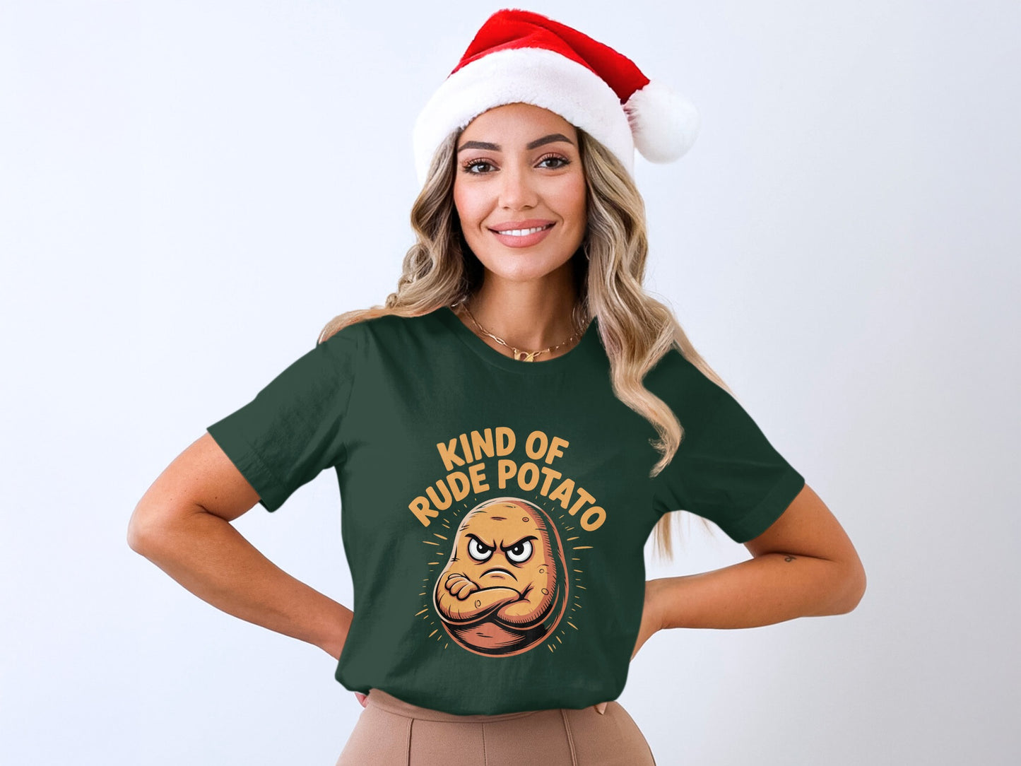 Kind of Rude Potato with Santa Hat Shirt product