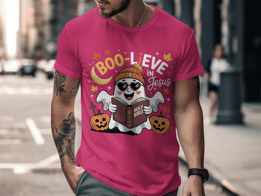 Boo-Lieve In Jesus Pink Halloween T-Shirt product type